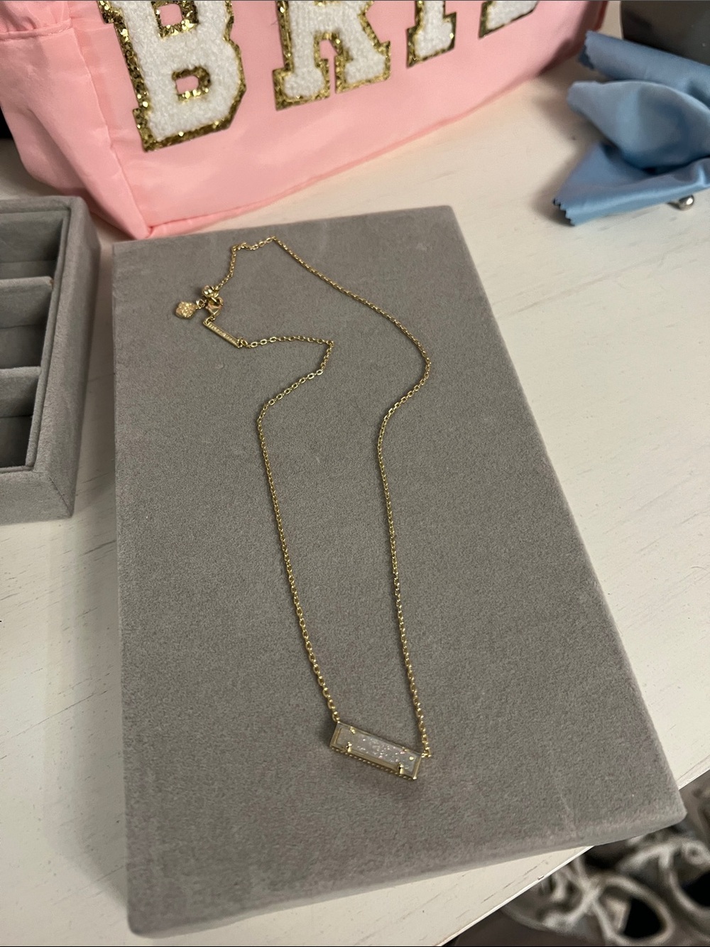 kate spade Gold Bar Druzy Pendant Necklace